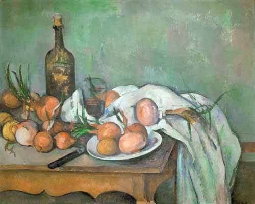 Painting Still Life with Onions - Paul Cézanne