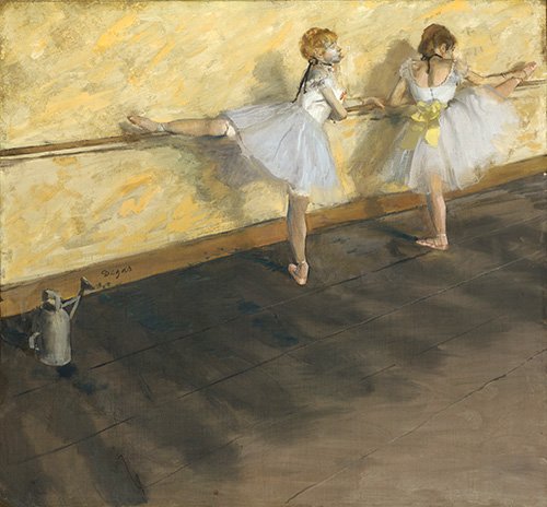 Portrait Painting - Danseurs exerçant à la barre, 1877, Edgar Degas