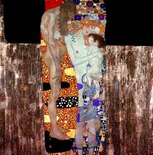 Painting -The Three Ages of Life (square detail)-, Gustav Klimt