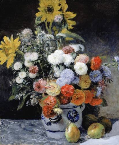 Painting Mixed Flowers in an Earthenware Pot, 1869 - Pierre Auguste Renoir