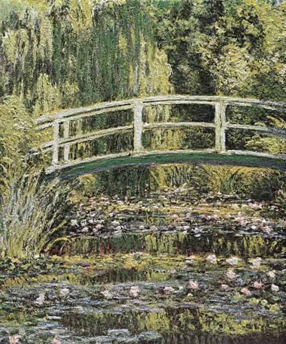 Painting -Water Lilies and Japanese Bridge-, Claude Monet
