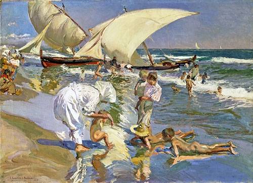 Painting -Valencia Beach, in the Morning-, Joaquin Sorolla