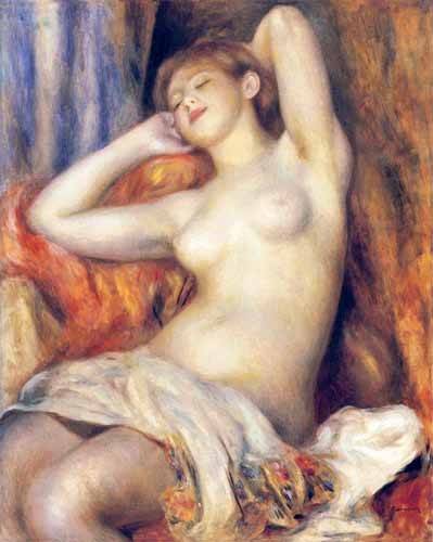 Painting The Sleeper - Pierre Auguste Renoir
