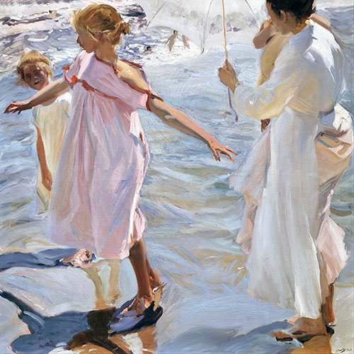 Painting -Time for a bath, Valencia-, Joaquin Sorolla