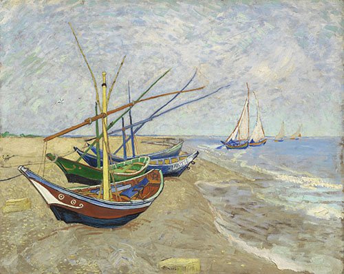Landscape painting -Bateaux de pêche-, Vincent Van Gogh