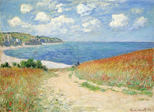 Painting -Chemin Dans Les Bles a Pourville, 1882-, Claude Monet