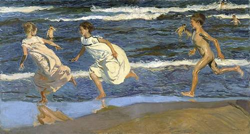 Bedroom Painting -Running on the Beach-, Joaquin Sorolla