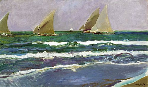 Painting - Four Candles at Sea, Valencia, 1908 -, Joaquin Sorolla
