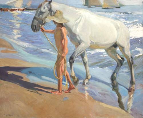Animal Painting - The Horse's Bath, Joaquin Sorolla