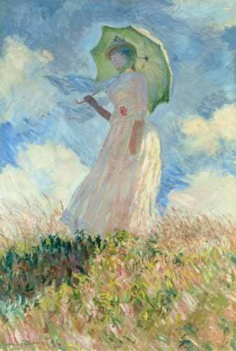 Painting -Study of a Woman with a Parasol Turned to the Left, 1886-, Claude Monet