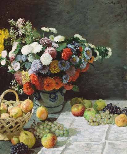 Still Life Painting - Flowers and Fruits, 1869 -, Claude Monet