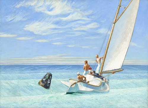 Painting for the Living Room -Ground Swell, 1939 ('Swell' or 'The Waves') - Edward Hopper
