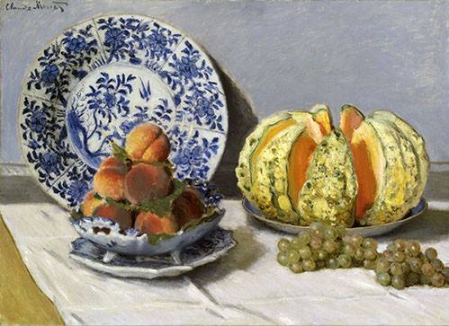 Impressionist painting - Still life with melon, Claude Monet