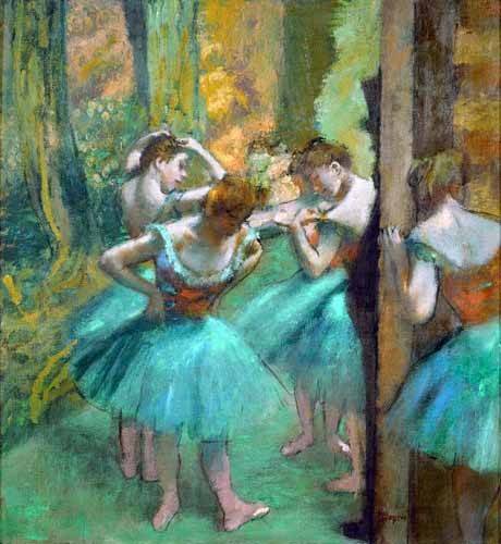 Painting - Pink and Green Dancers, 1890 - Edgar Degas