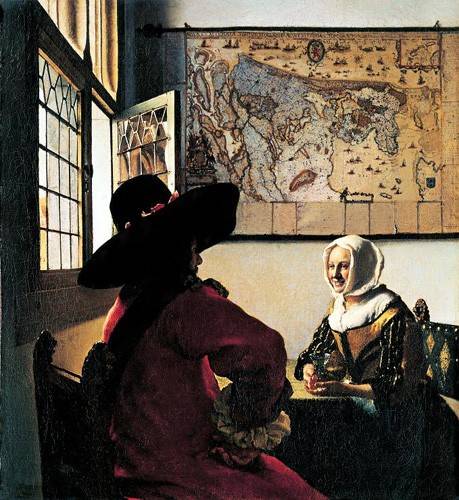 Painting - Soldier and Smiling Youth - Johannes Vermeer