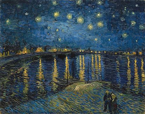 Landscape painting -The starry night-, Vincent Van Gogh