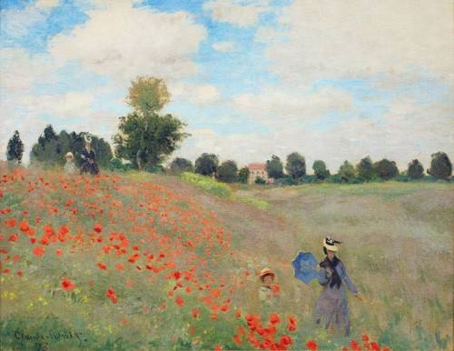 Living Room Painting -Wild Poppies, near Argenteuil-, Claude Monet